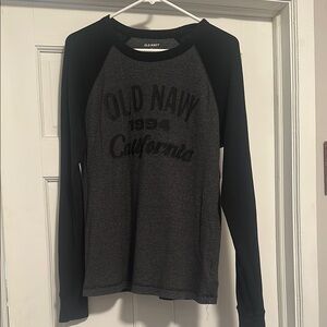 Old Navy Black and Gray Long Sleeve Tee